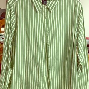 Women’s dress blouse Jones of New York green white